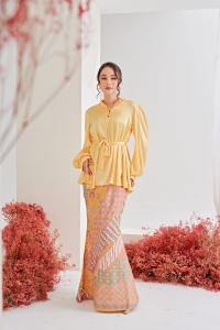 Louisa Kurung Batik in Pastel Yellow